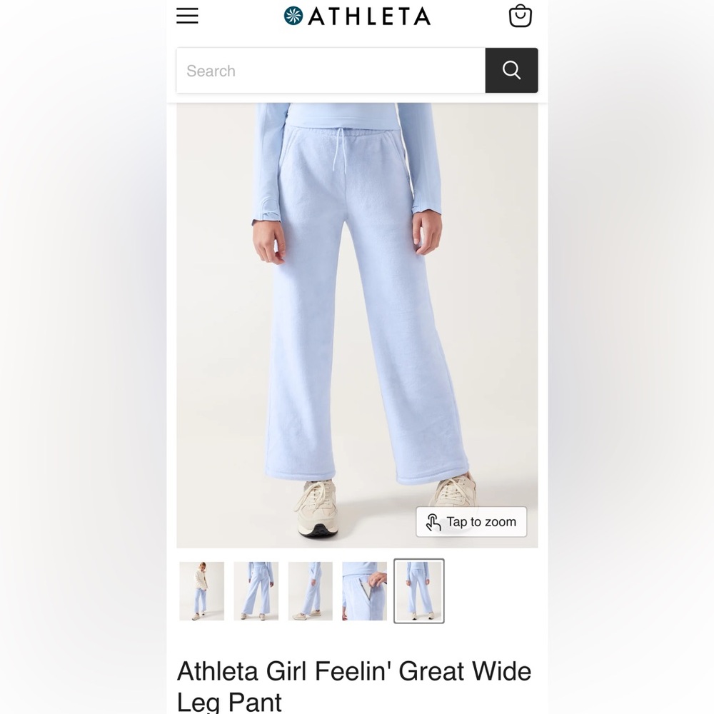 Athleta girl Light Blue Wide Leg Pants Feelin Great size 12 L NWT NEW